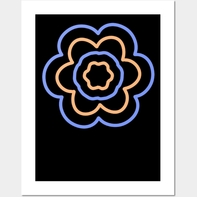 Orange and blue flower Wall Art by Just a Cute World